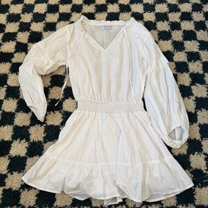 ANTHROPOLOGIE CHARLIE HOLIDAY RUFFLE WHITE DRESS  TAGS SIZE 6
